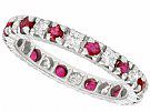 0.20ct Ruby and 0.16ct Diamond, 18ct White Gold Eternity Ring - Vintage Circa 1970