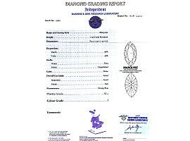 Platinum Antique Diamond Pendant Certificate