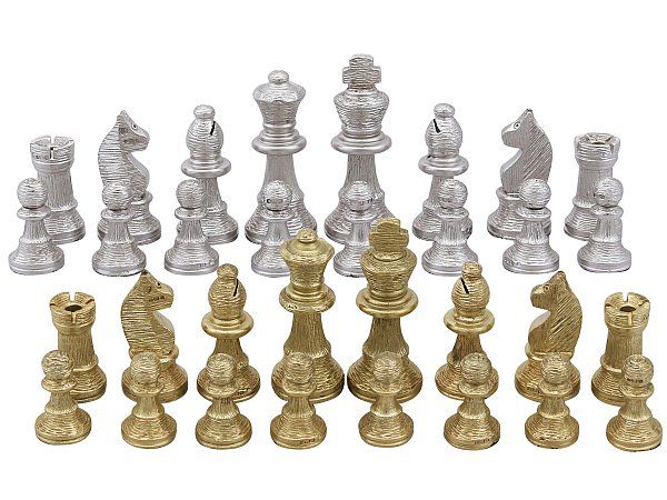 Sterling Silver and Silver Gilt Chess Set - Vintage 1976