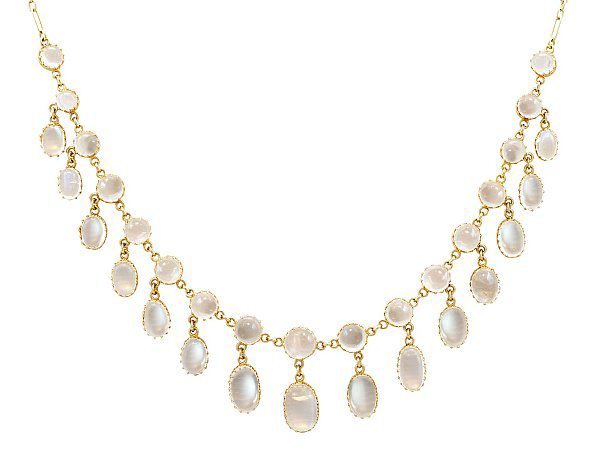 Yellow Gold Moonstone Necklace — The Watchmaker's Daughter