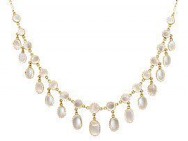 42.20ct Moonstone and 9ct Yellow Gold Necklace - Antique Circa 1900