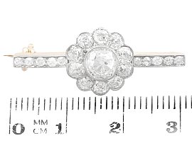 Size of Antique Diamond Bar Brooch