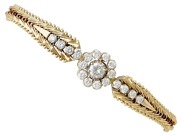 Gold and Diamond Cluster Bracelet 