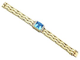 vintage aquamarine bracelet gold for sale