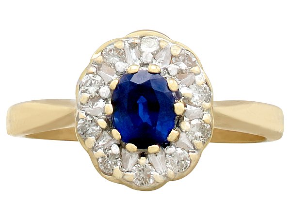 Vintage Blue Sapphire and Diamond Ring | AC Silver