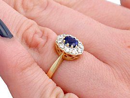 antique sapphire and diamond ring in yellow gold