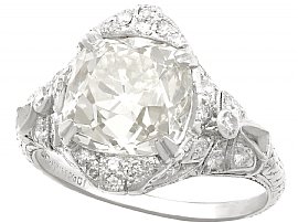 5.39ct Diamond and Platinum Cocktail Ring - Art Deco - Antique Circa 1915