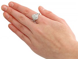 Large Diamond Cocktail Ring Wearing