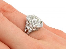 Large Diamond Cocktail Ring Wearing Side On