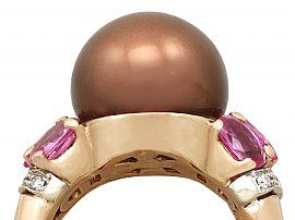 Pearl and Pink Sapphire Ring