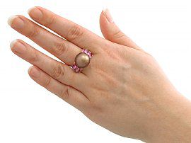 Pearl and Pink Sapphire Ring