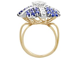 vintage sapphire and diamond cocktail ring for sale