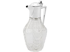 Edwardian Antique Glass and Silver Jug
