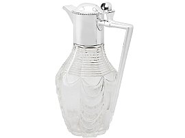 Antique Glass and Sterling Silver Jug For Sale