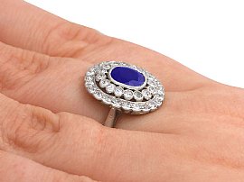 Natural Sapphire Ring on hand