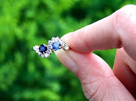 Sapphire and Diamond Twist Ring Outside