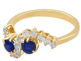 Vintage Sapphire and Diamond Twist Ring 