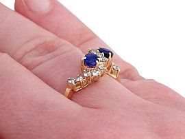Sapphire and Diamond Twist Ring Wearing