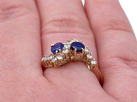 Sapphire and Diamond Twist Ring Wearing