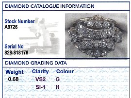 1950s diamond dress ring grading card