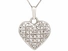0.25ct Diamond and 18ct White Gold 'Heart' Pendant - Vintage Circa 1960