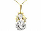 0.72ct Diamond and 18ct Yellow Gold Cluster Pendant - Antique and Contemporary