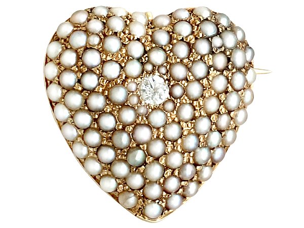 Pearl Heart Brooch