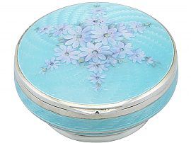 Sterling Silver and Enamel Box - Antique George V (1912)