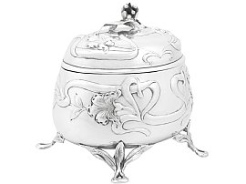 Art Nouveau Silver Tea Caddy for Sale