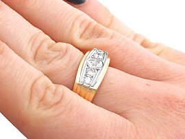 Vintage Rose Cut Diamond Ring Wearing