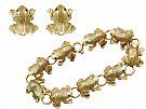 0.66ct Emerald and 18ct Yellow Gold 'Frog' Jewellery Set - Vintage Italian Circa 1980