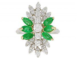 Unusual Diamond and Emerald Ring
