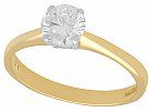 0.61ct Diamond and 18ct Yellow Gold Solitaire Ring - Contemporary 2001