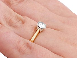 Yellow Gold Diamond Solitaire Wearing