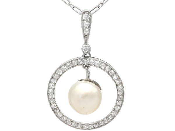 Antique Pearl and Diamond Pendant 