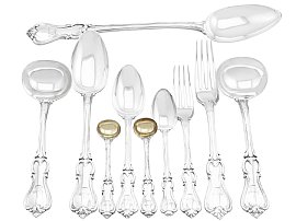 Sterling Silver Canteen of Cutlery for Twelve Persons by William Eaton - Antique Victorian (1844); A9923