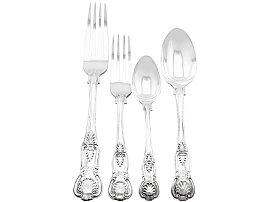 Sterling Silver Canteen of Cutlery for Ten Persons by Charles Boyton II - Antique Victorian (1868); A9924