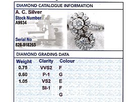 Vintage Diamond Twist Ring in White Gold Grading Card