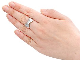 Vintage Diamond Bow Ring Wearing