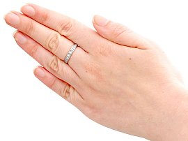 wearing platinum full diamond eternity ring for sale