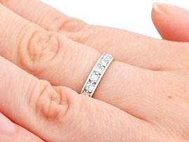 platinum full diamond eternity ring close up