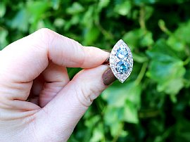 1950's aquamarine and diamond ring