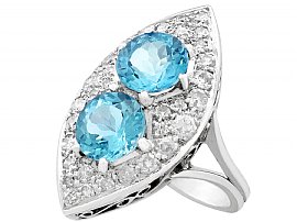 1950's aquamarine and diamond ring