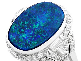 Black Opal Ring with Diamonds  