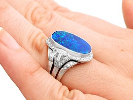Black Opal Ring Wearing