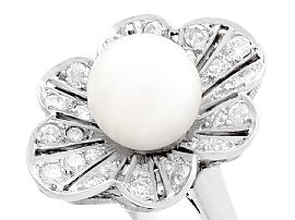 cultured pearl and diamond ring for sale UK
