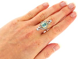 aquamarine dress ring wearing