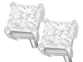 1.41ct Diamond and Platinum Stud Earrings - Contemporary Circa 2000