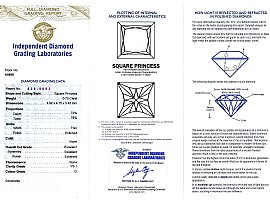 princess cut diamond earrings in platinum certificate