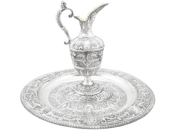 Victorian Silver Jug and Charger Plate Set